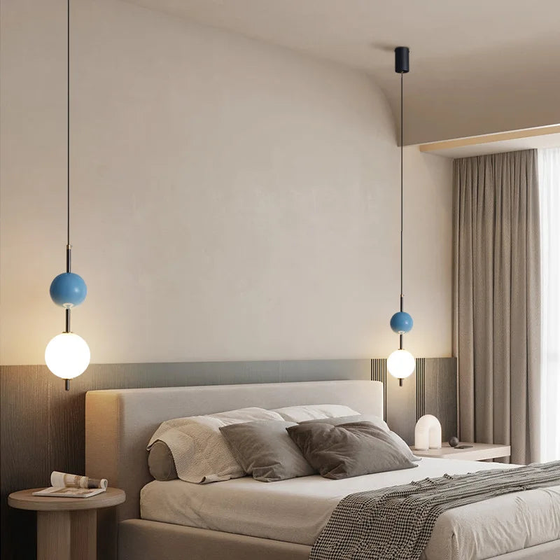 Glass Ball LED Pendant Light Ceiling Suspension Hanging for Living Dining Room Bedroom - vue 4 sur 12