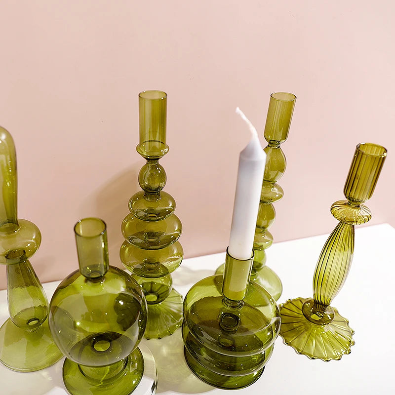 bougeoir en verre européen pour décoration et mariage - vue 6 sur 30