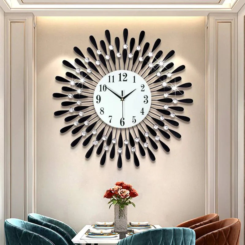 Crystal Sun Modern Style Silent Wall Clock 38X38/60X60/70X70cm,  New Product Living Room Office Home Wall Decoration