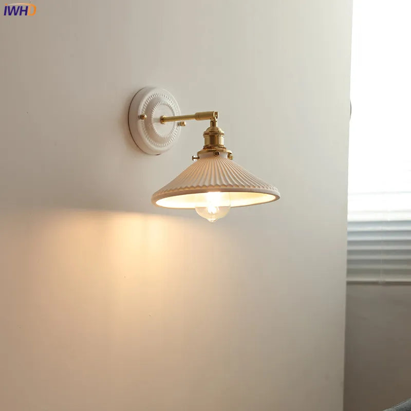 Applique LED nordique japonaise cuivre blanc