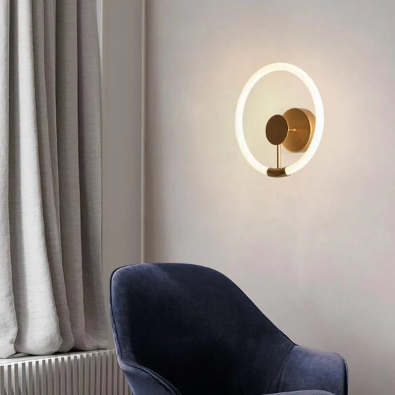 Applique murale LED Moderne Or Cercle - vue 3 sur 8
