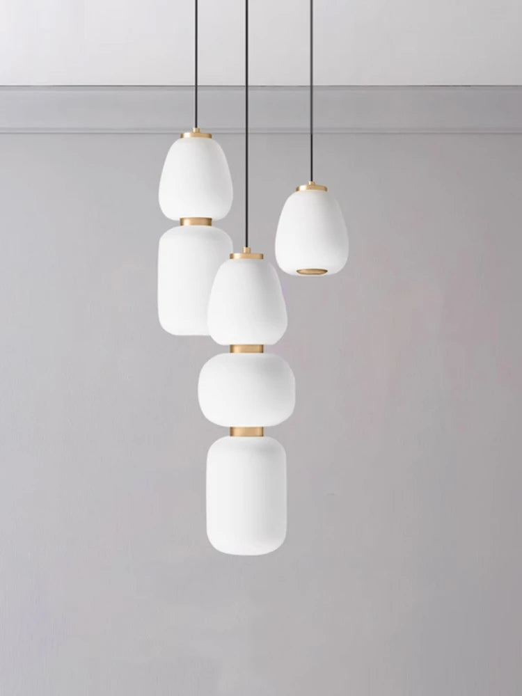 lustre led en verre design minimaliste artistique pour intérieur créatif - vue 6 sur 12