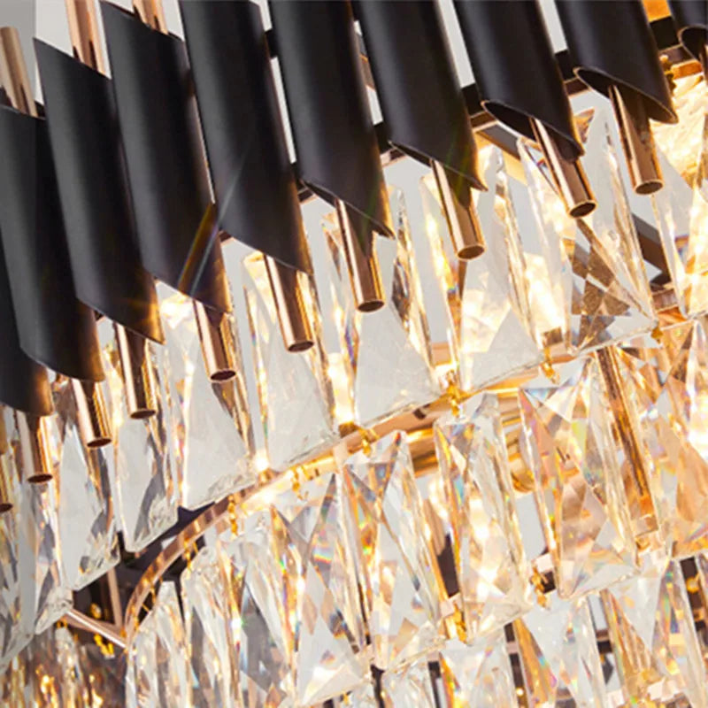 lustre moderne de luxe en cristal k9 led suspendu - vue 7 sur 12
