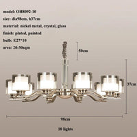 plafonnier led suspendu métal nickel design moderne luminaire décoratif intérieur