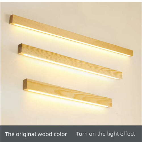Applique murale LED double couleur en bois de noyer