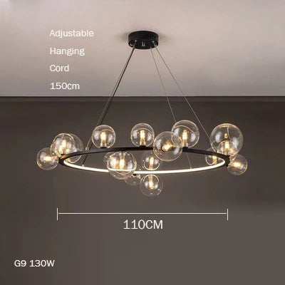 lustre en verre au design moderne avec bulles artistiques - vue 18 sur 18