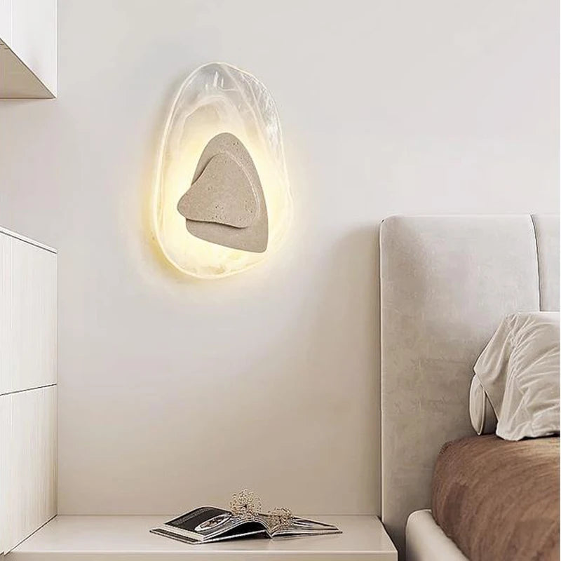 applique murale scandinave en pierre de verre led étanche extérieur - vue 3 sur 8