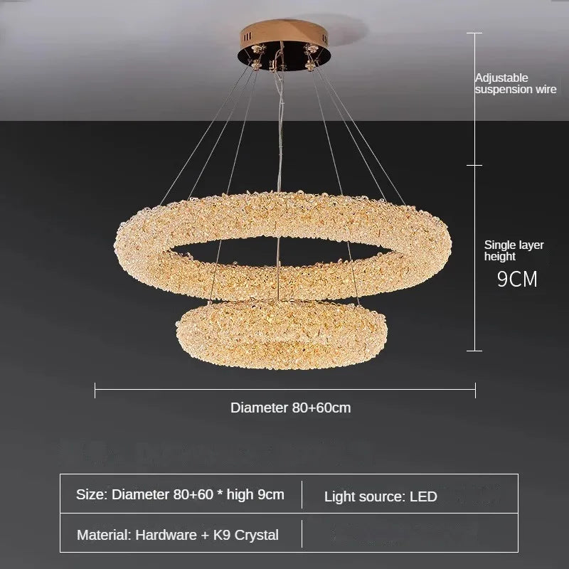 lustre en cristal k9 design élégant pour éclairage moderne - vue 11 sur 13