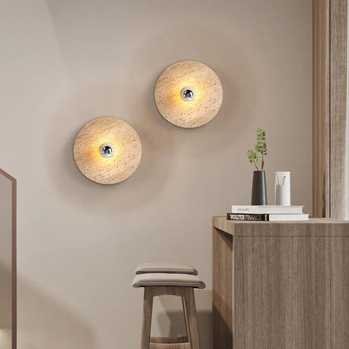 applique murale rétro en pierre naturelle design scandinave à led