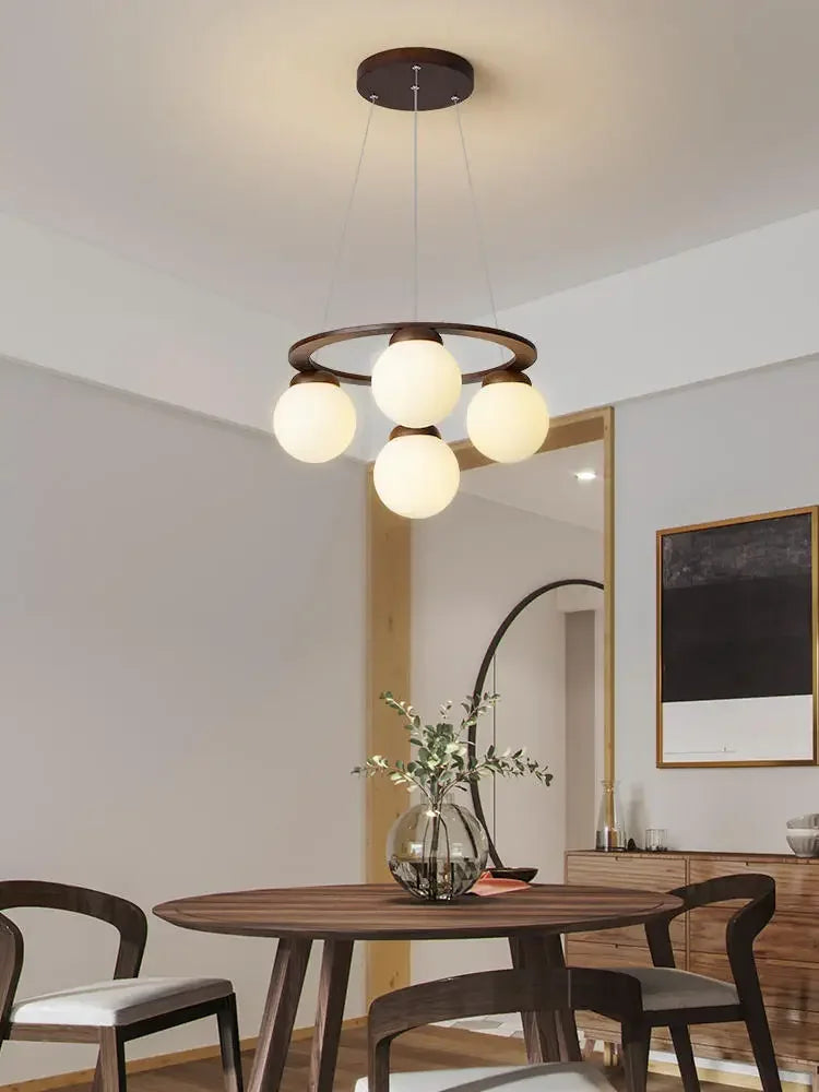 lustre en bois design pour décoration contemporaine maison - vue 5 sur 14