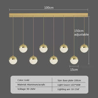 Suspension nordique led demi-boule acrylique simple