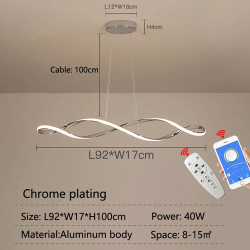 lustre moderne intelligent avec alexa pour intérieur design - vue 10 sur 9
