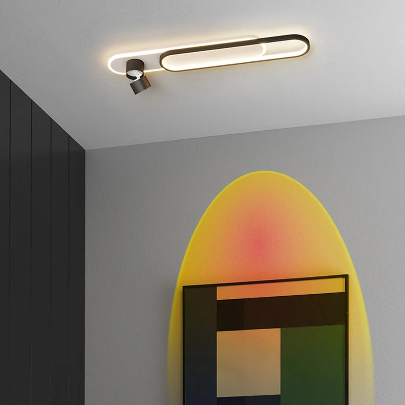 Le soleil ne se couche jamais allée lumière couloir moderne minimaliste salon chambre Long balcon manteau et chapeau Mural plafonniers - vue 7 sur 14