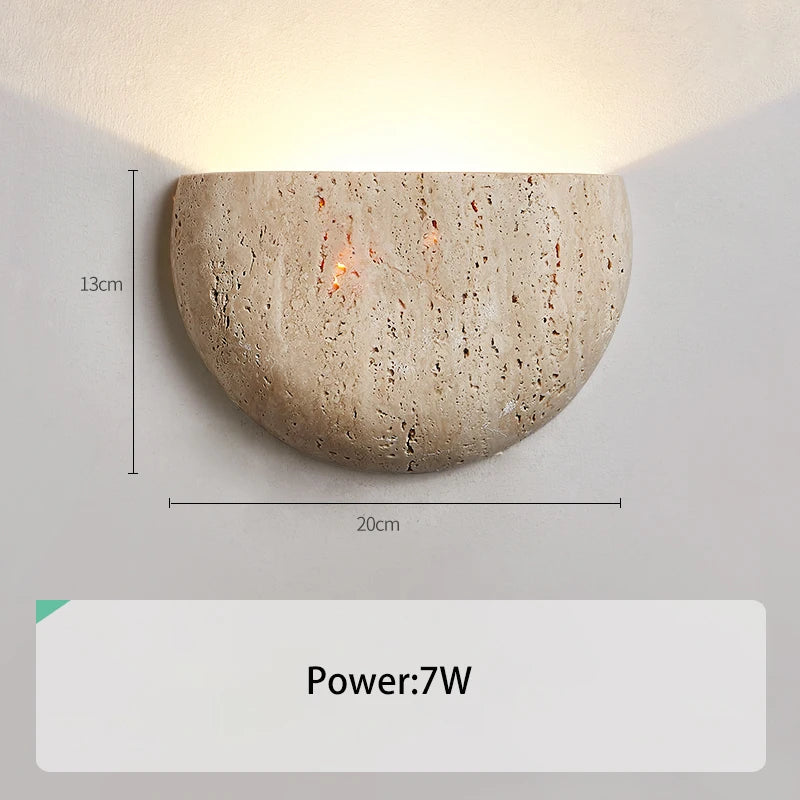 LED-Wandleuchte im Retro-Mittelalter-Stil aus Naturstein - vue 6 sur 6