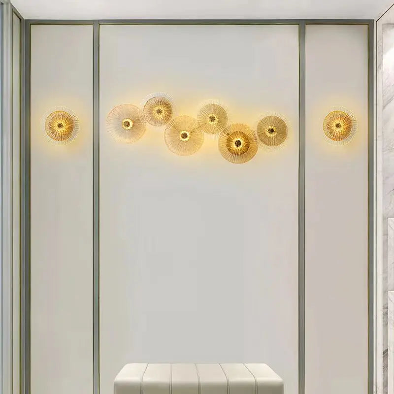 applique murale moderne en verre de feuille de lotus de luxe - vue 5 sur 10