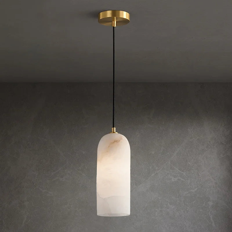 Lustre en laiton et marbre importé - vue 6 sur 19