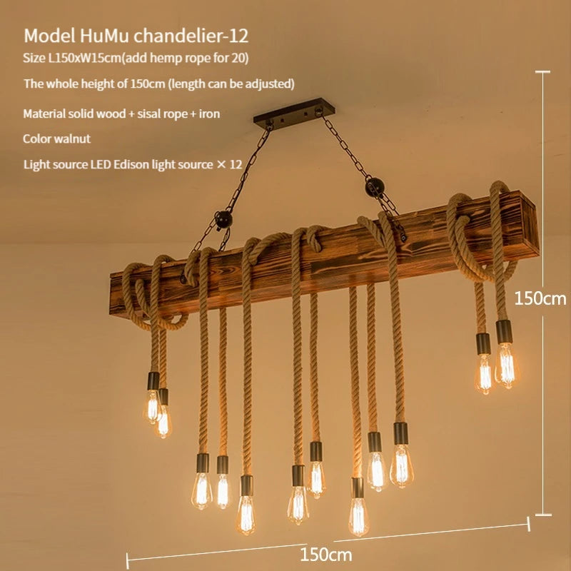 suspension en bois vintage style loft pour décoration intérieure