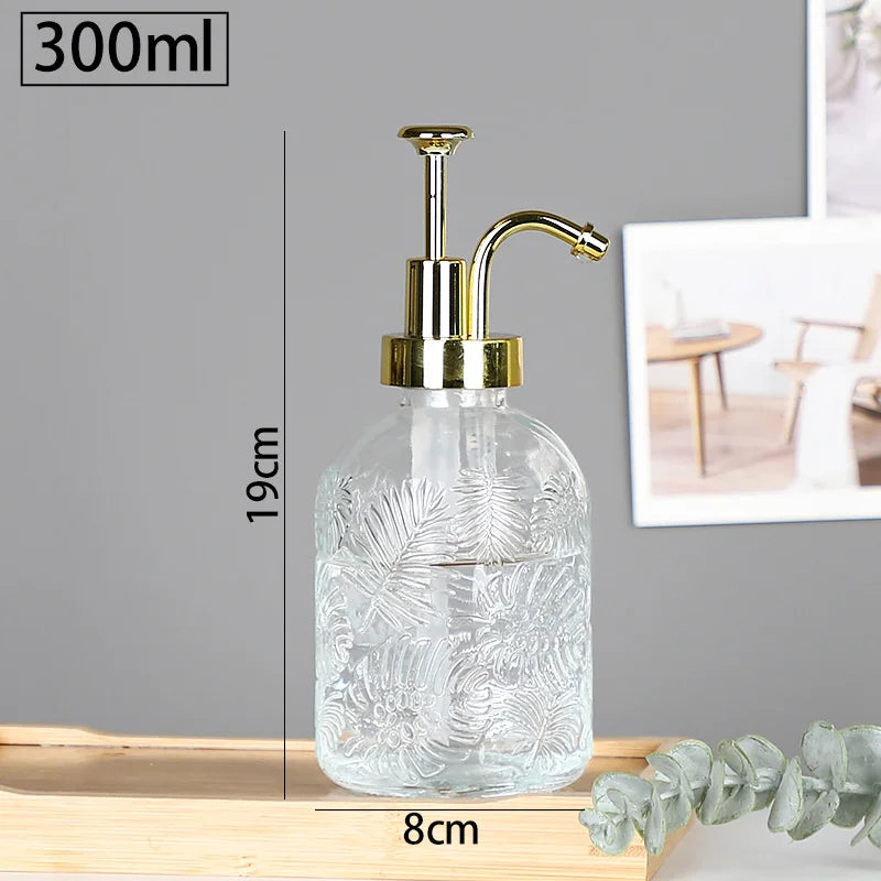 distributeur de savon en verre transparent rechargeable pour gel douche - vue 12 sur 17