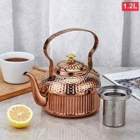 Théière acier inox martelé filtre intégré 1 8l