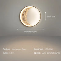 Post-moderne LED Art croissant porche couloir applique chambre salon fond mur lune lampe créative lune décorative