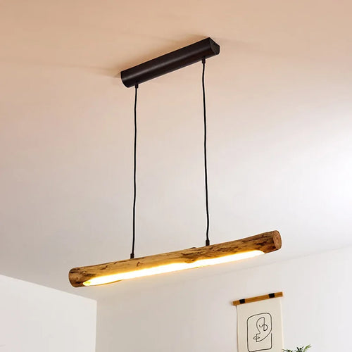 Minimalistische Pendelleuchte aus Holz - vue 6 sur 5
