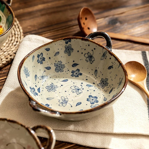 bols à riz japonais en porcelaine motif floral