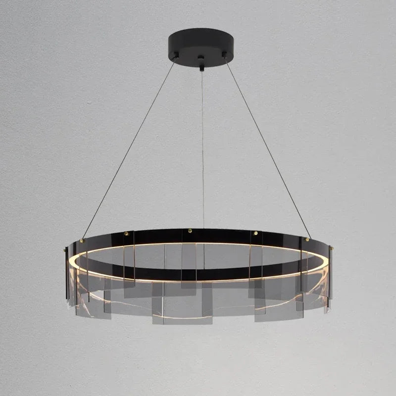 Moderne Glasspendelleuchte für elegantes und minimalistisches Licht - vue 3 sur 9