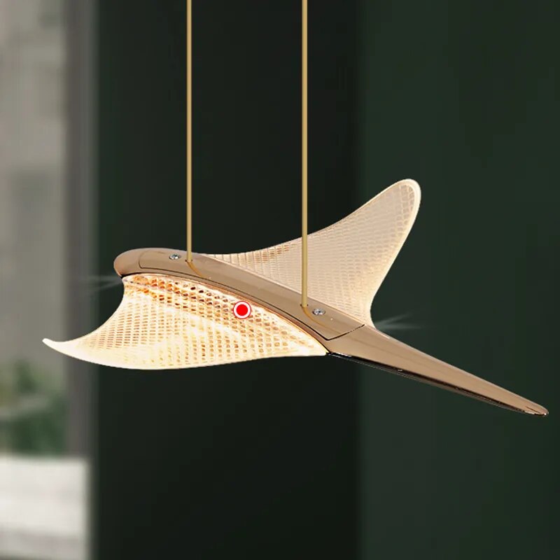 Lustre moderne luxe design villa escalier acrylique