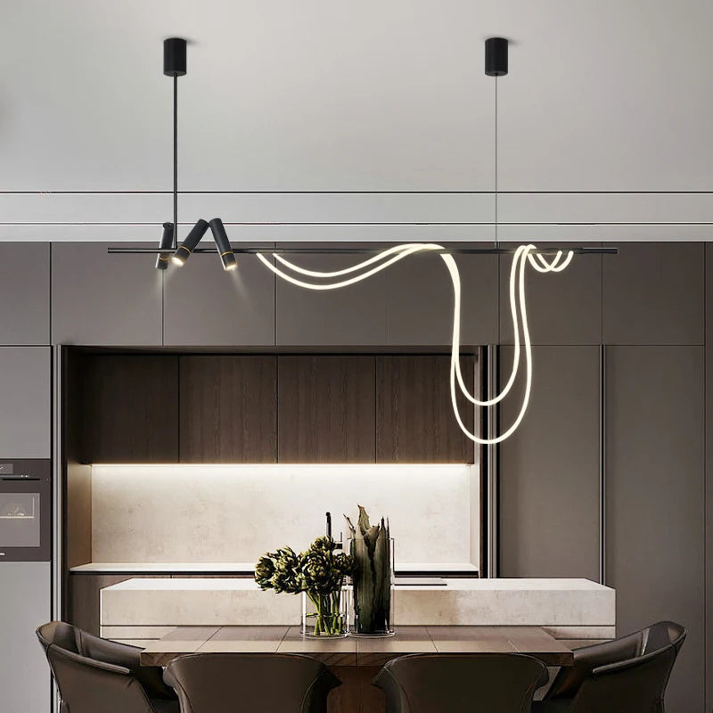suspension led moderne pour intérieur long et simple - vue 4 sur 8