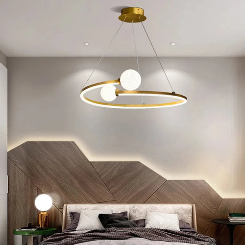 lustre led anneau créatif nordique éclairage suspension moderne