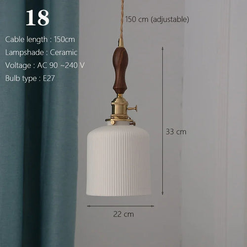 Japanische Pendelleuchte aus Keramik nordisches Design - vue 15 sur 21
