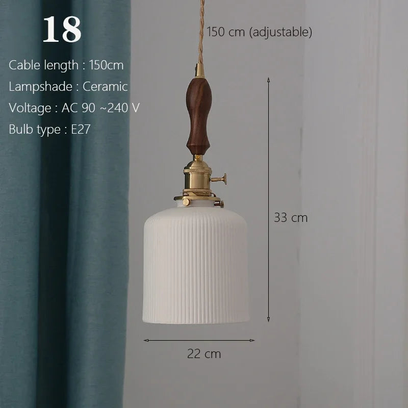Japanische Pendelleuchte aus Keramik nordisches Design - vue 15 sur 21