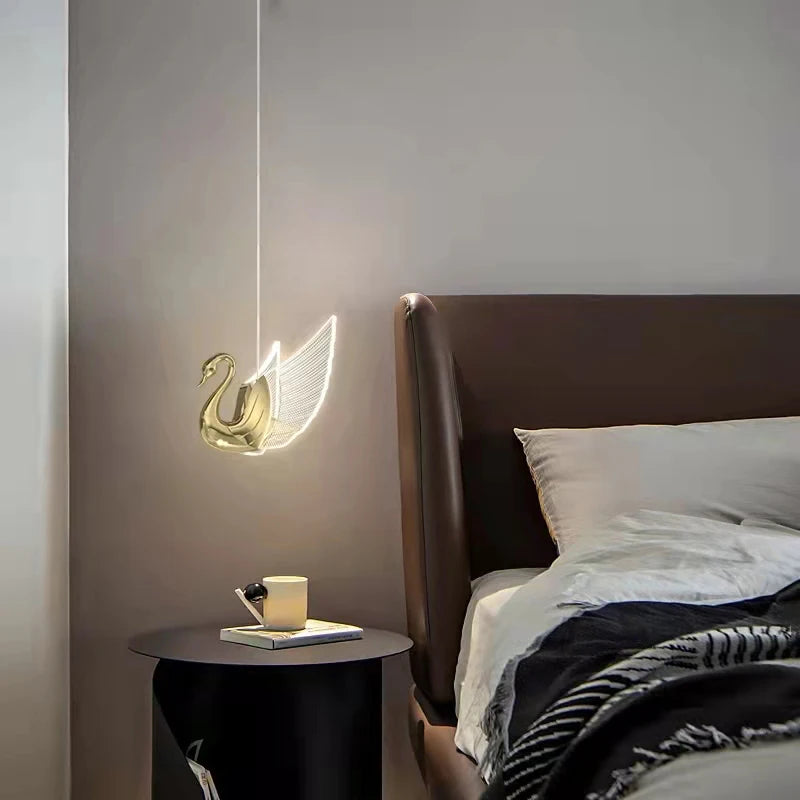 LED-Pendelleuchte nordisches Design Schwan Luxus - vue 4 sur 12