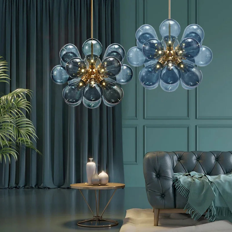 Moderne Glas-Pendelleuchte Design für Innendekoration - vue 5 sur 11