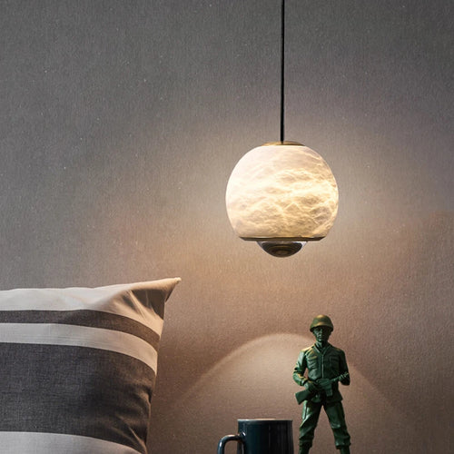LED-Pendelleuchte aus spanischem Naturmarmor ideal für Bar und Restaurant - vue 3 sur 6