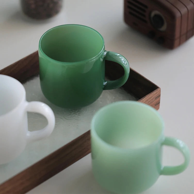 Tasse verre borosilicate retro style saphir resistante chaleur - vue 4 sur 7