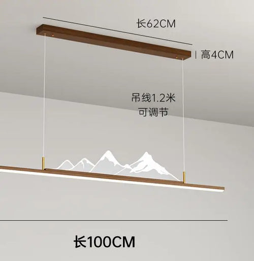 Chinesischer Kronleuchter für Restaurant und Büro mit Bergmotiv - vue 11 sur 10