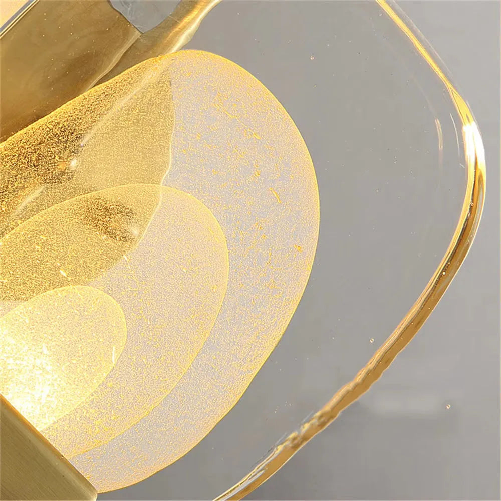 applique murale led luxe en laiton et cristal design moderne - vue 7 sur 7