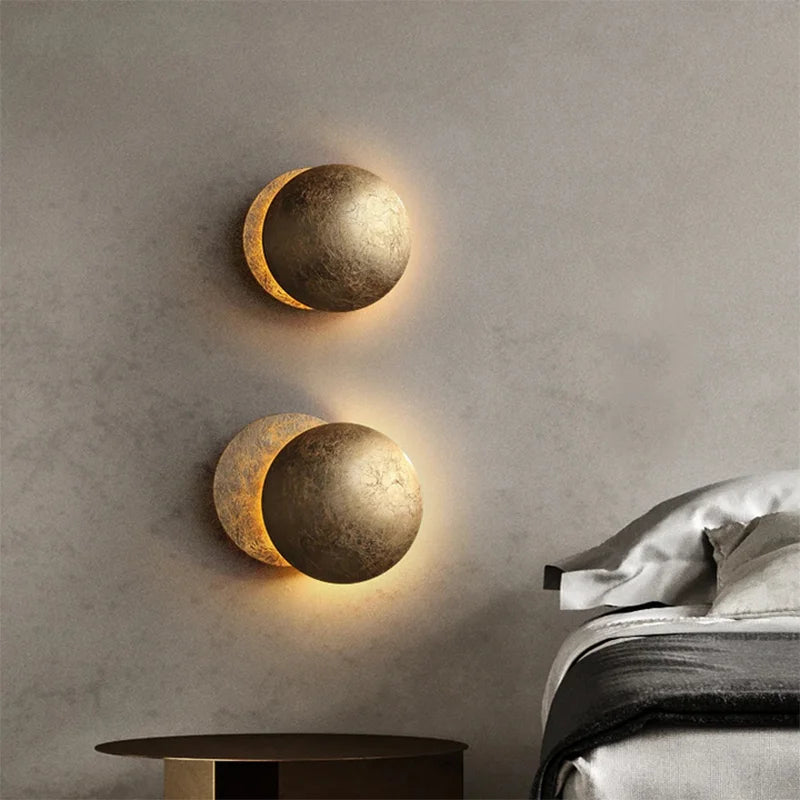 applique murale vintage éclipse solaire style nordique concept lunaire - vue 4 sur 12