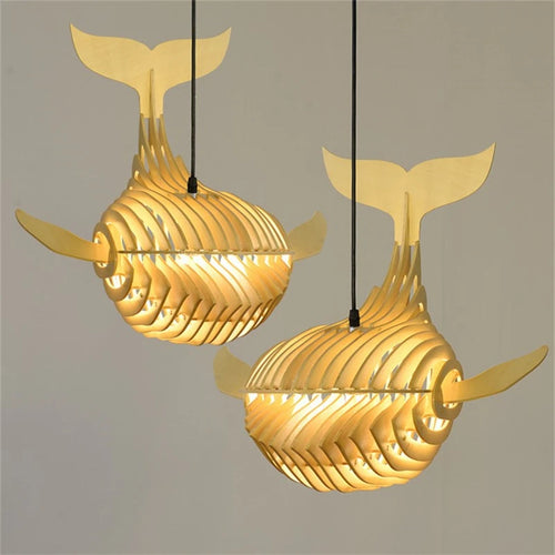 Suspension d'art en bois moderne lampe en bois de baleine