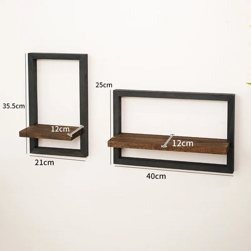 Black Wood Shelves for Wall Storage Hanging Floating Wall Shelves Rustic Farmhouse Decor, Bedroom Bathroom Living Room Kitchen