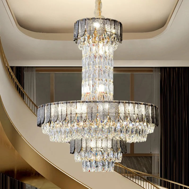 lustre en cristal de luxe pour hôtel et villa - vue 6 sur 24