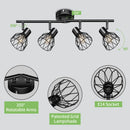 Plafonnier LED 4 voies rotatif - Lumières noires/blanches - Luminaires de plafond - Cage métallique pour plafond E14 - Spot de plafond
