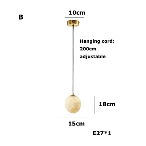 lustre suspendu led marbre géométrique intensité variable - vue 9 sur 12