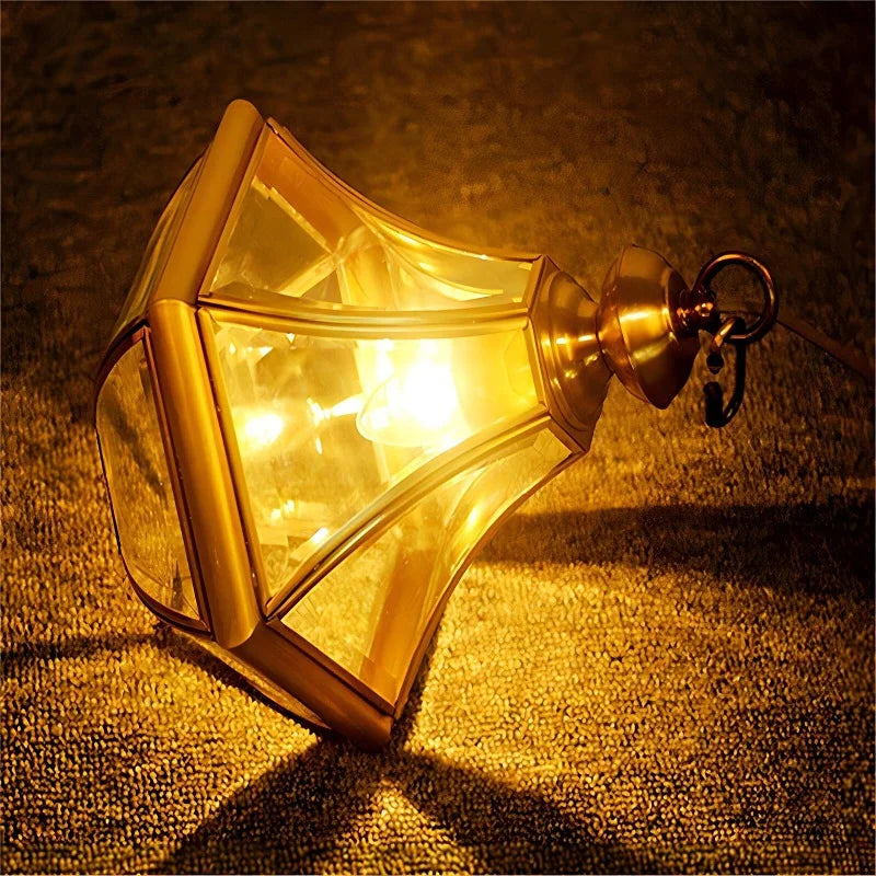 lustre de style rural américain en cuivre plein étanche - vue 6 sur 9
