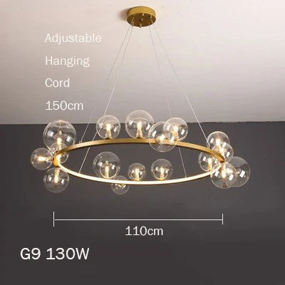 lustre en verre design moderne avec bulles pour intérieur élégant - vue 16 sur 18