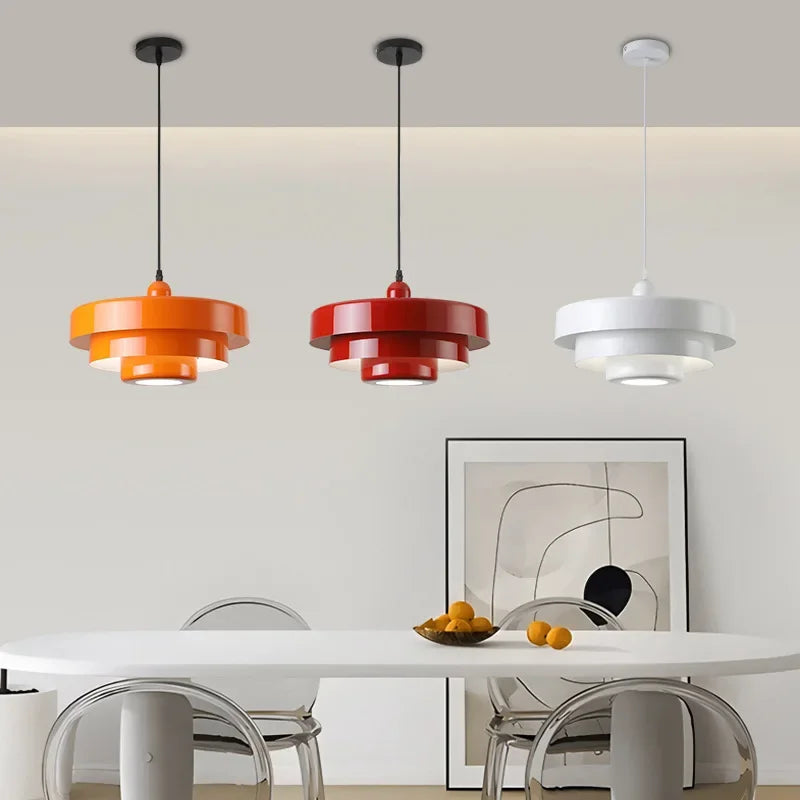 suspension led macaron en acier au carbone aluminium illuminations - vue 2 sur 12