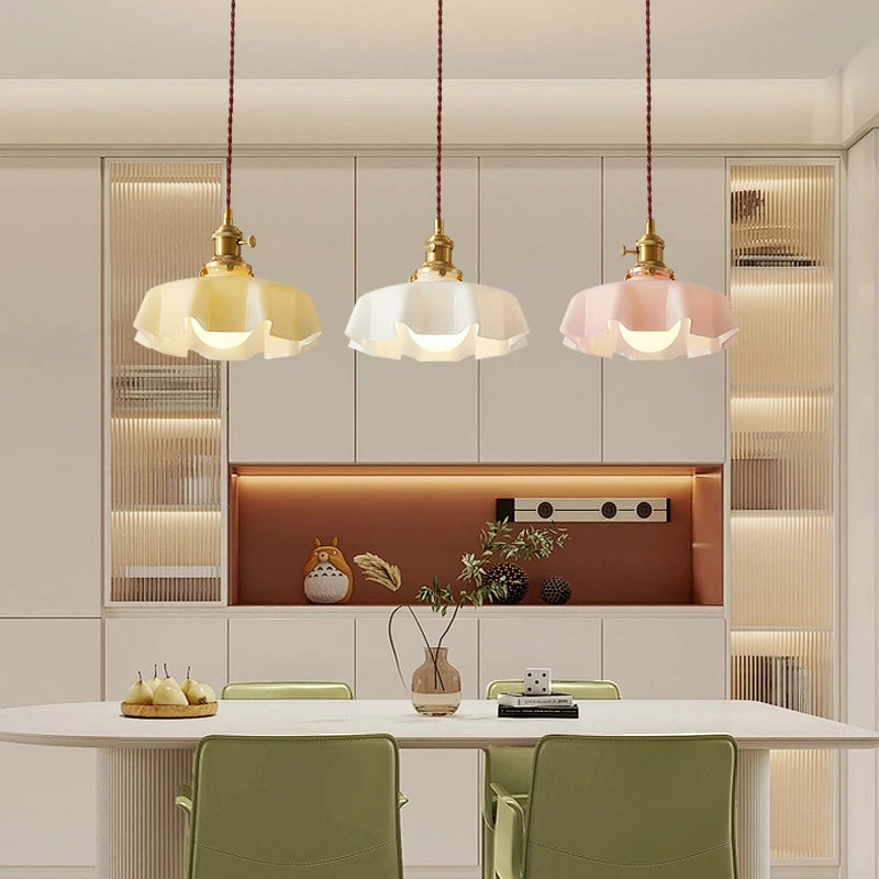 lustre plissé simple pour décoration intérieure éclairage doux - vue 7 sur 17