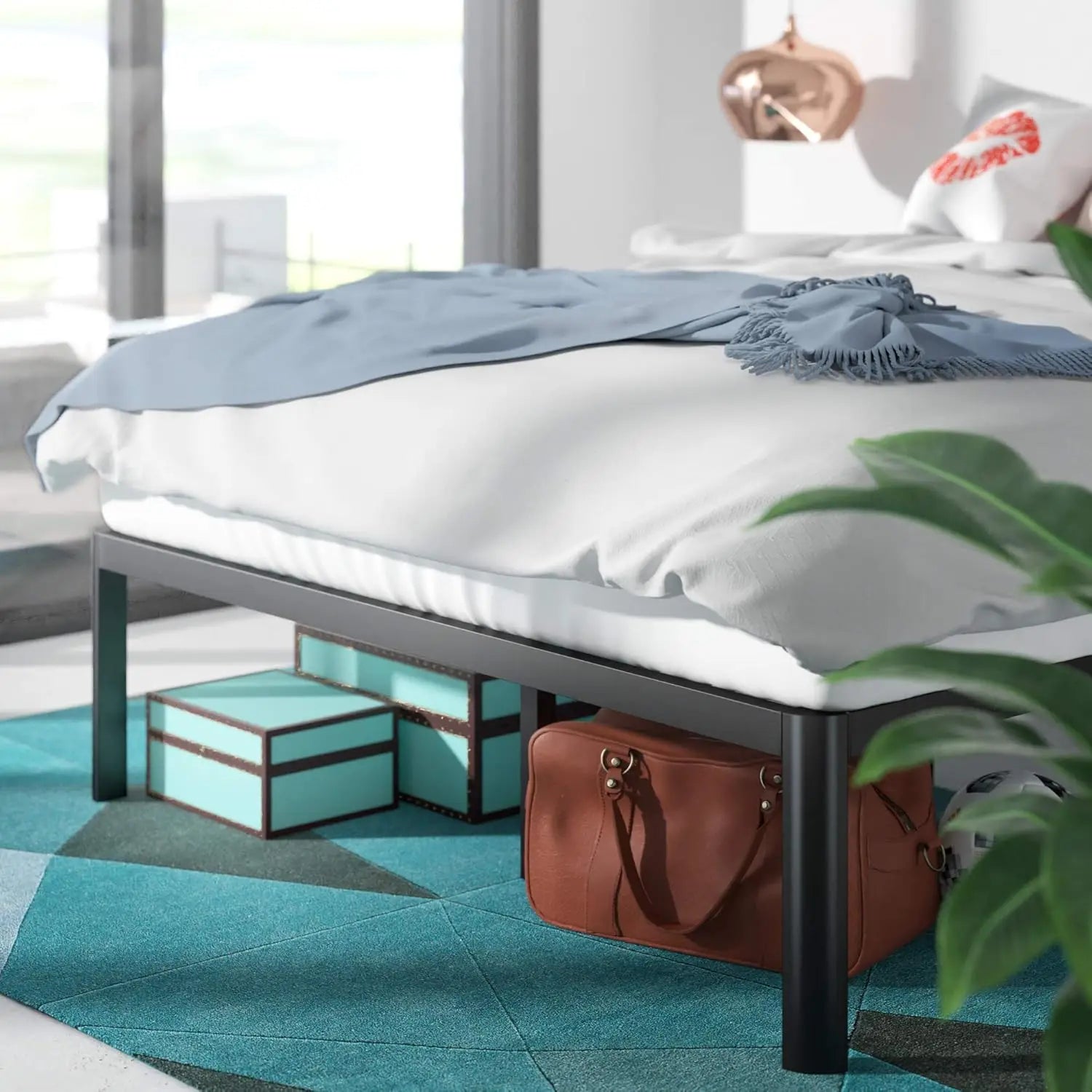 plafonnier métal avec rangement sous le lit 41 cm - vue 5 sur 6