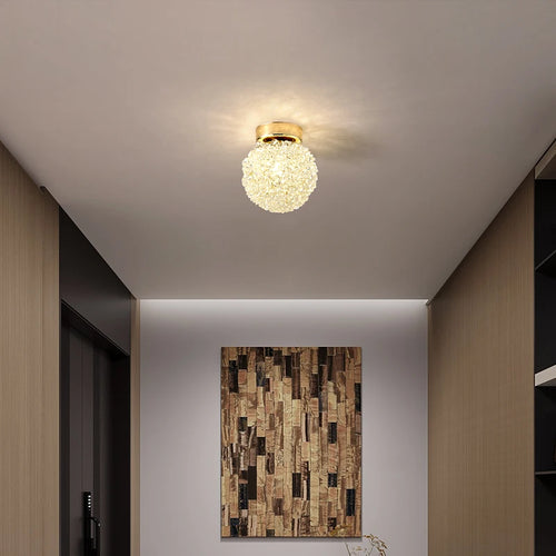 plafonnier moderne en cristal et métal pour